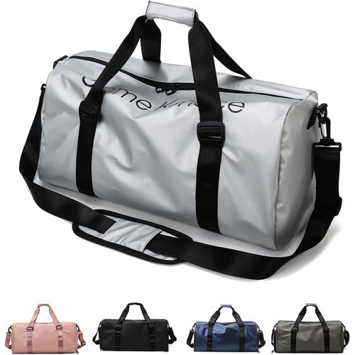 Sac De Sport Pour Homme Et Femme, Sac De Voyage Et Sac À Main - Duffel Bag Pour Le Sport, La Salle De Gym, Pour Les Voyages De Week-End(Argent)