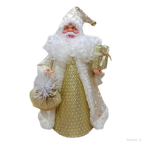 Figurines Père Noël Décorations Enfants Jouet Artisanat Poupée Père Noël Pour La Maison Or