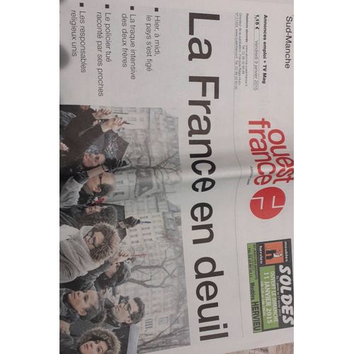 Ouest Francen°21424 Spécial Annonce Attentats Charly Hebdo