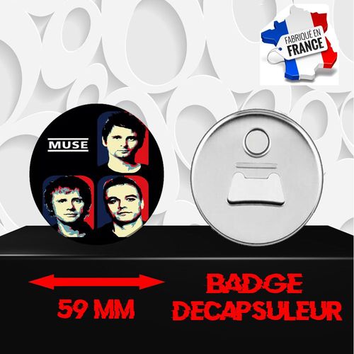 Magnet Décoratif Décapsuleur Aimanté 59 Mm Groupe Rock Muse 455