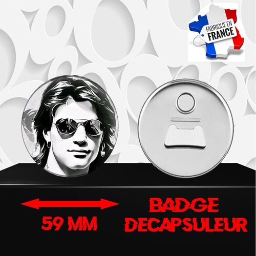 Magnet Décoratif Décapsuleur Aimanté 59 Mm Groupe Rock Bon Jovi 489