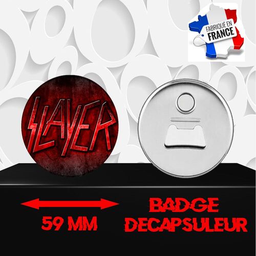 Magnet Décoratif Décapsuleur Aimanté 59 Mm Groupe Rock Slayer 496