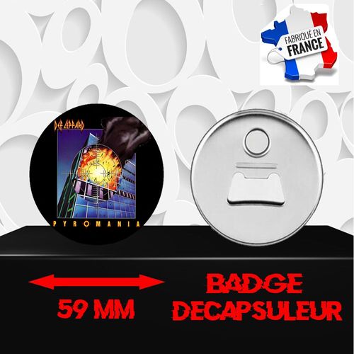 Magnet Décoratif Décapsuleur Aimanté 59 Mm Groupe Rock Def Leppard 505
