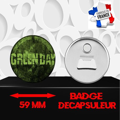 Magnet Décoratif Décapsuleur Aimanté 59 Mm Groupe Rock Green Day 550