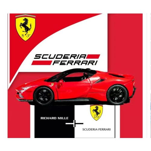Modèle Réduit De Voiture Modèle Réduit De Voiture Jouet Ornement Cadeau Ferrari Sf90 Supercar [1:32] Quatre Ouvert Son Et Lumière Retour À L'alliage Modèle De Voiture