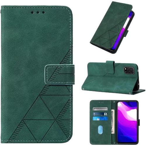 Coque Xiaomi Mi 10 Lite 5g, Antichoc Tpu Housse Xiaomi 10 Lite 5g Cuir Pu Portefeuille Etui [Rfid Blocage] [Fentes Pour Cartes] Coque Pour Xiaomi Mi 10 Lite 5g, Vert