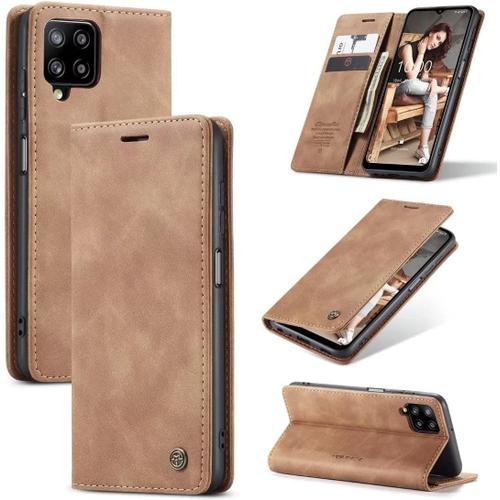 Etui Coque Pour Xiaomi Mi 10t, Protection Housse En Cuir Pu Portefeuille Livre,[Emplacements Cartes],[Fonction Support],[Languette Magnétique] Pour Xiaomi Mi 10t,Brun