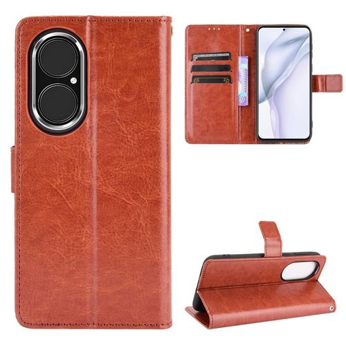Coque Huawei P50 Pro,Etui Pour Huawei P50 Pro,Coque En Cuir Pour Huawei P50 Pro,Convient A Etui La Huawei P50 Pro,Marron