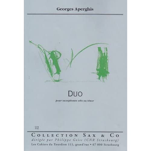 Aperghis: Duo Pour Saxophones Alto Ou Te¿Nor (Cahiers Du Tourdion)- Partition