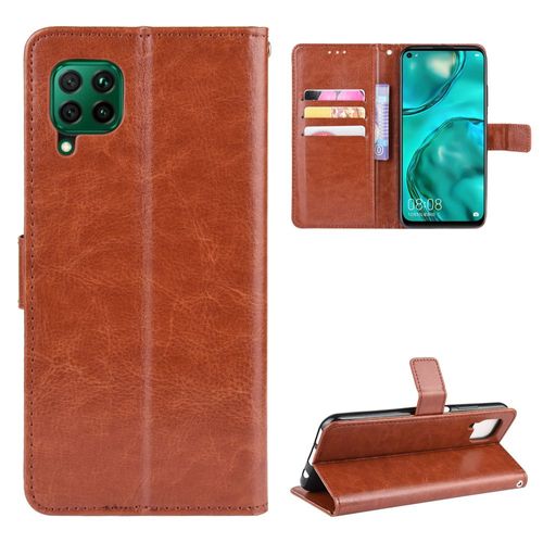 Coque Huawei P40 Lite,Etui Pour Huawei P40 Lite,Coque En Cuir Pour Huawei P40 Lite,Convient A Etui La Huawei P40 Lite,Marron