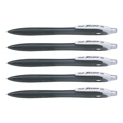 Pilot Lot De 5 Porte-Mines Rexgrip Begreen 0,5 Mm Noir