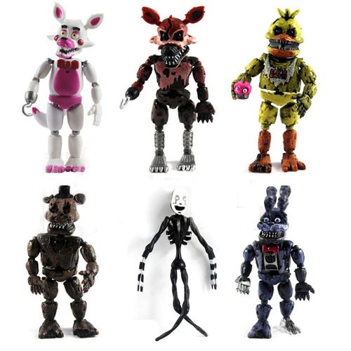 6pcs Fnaf Figurines D'action En Pvc Bonnie Foxy Toy Fazbear Bear Doll Model Toys