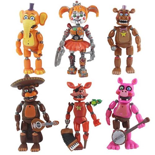 Fnaf ¿ Figurine Bonnie Foxy Fazbear, Jouet Poupée Avec Lumière, 5 Nuits À L'action, 6 Pièces/Ensemble