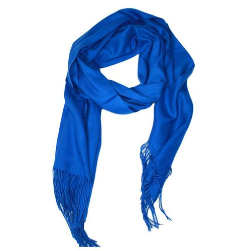 Echarpe Uni En Laine Bleu Femme
