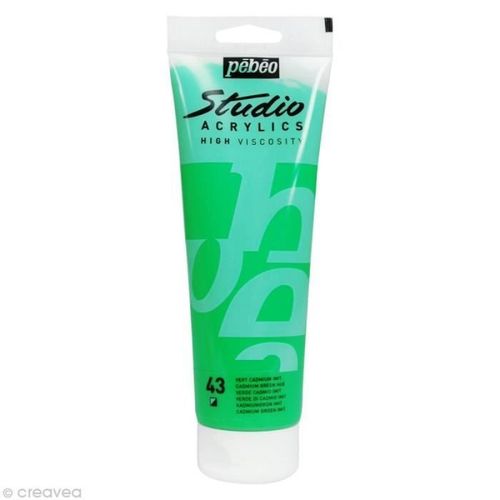 Peinture Acrylique Pébéo Studio - High Vicosity - 250 Ml Vert Cadmium