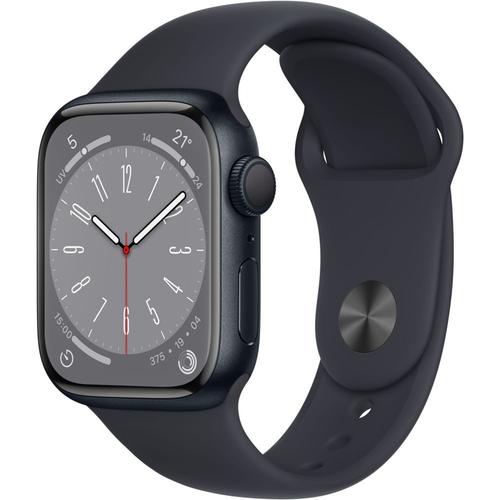 Apple Watch Series 8 (Gps) - Boîtier 41 Mm Aluminium Minuit Avec Bracelet Sport Minuit