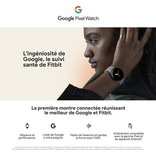 Montre connectée Google Pixel Watch Wifi Argent avec bracelet sport Charbon  - Montre connectée - Achat & prix