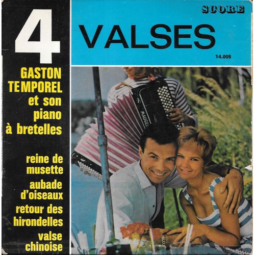 Gaston Temporel - "4 Valses" : Reine De Musette / Aubade D'oiseaux / Valse Chinoise / Retour Des Hirondelles [Vinyle 45 Tours 7" Ep] 1961