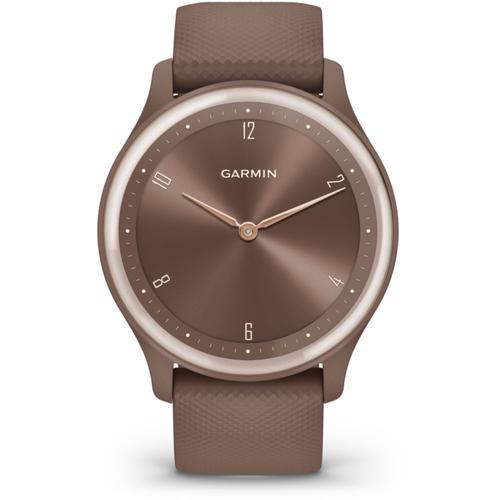 Garmin Vívomove Sport - Cacao Avec Accents Or-Pêche - Montre Intelligente Avec Bracelet - Silicone - Taille Du Poignet : 125-190 Mm - Monochrome - Bluetooth, Ant+ - 19 G