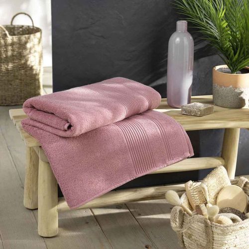 Drap De Bain "Tendresse" 90x150cm Bois De Rose