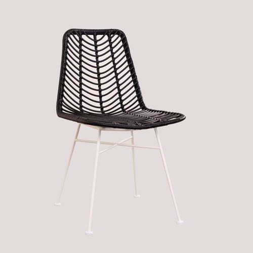 Chaise De Jardin En Rotin Gouda Colors Noir Blanc