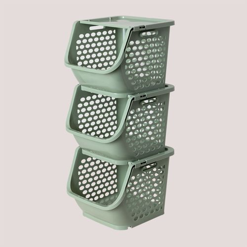 Lot De 3 Paniers De Rangement Bazyl Céladon
