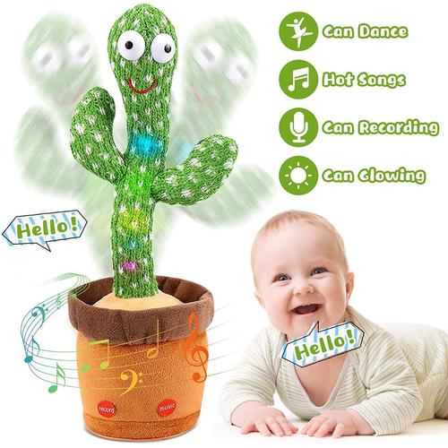 chargement du marteau MX couleur Peluche Cactus dansante de noël, jouet  électronique doux, poupée bébé qui peut chanter et danser, cadeau  d'anniversaire