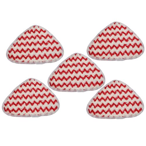 vhbw 5x Housses de rechange remplacement pour Vileda 146576 pour nettoyeur à vapeur, balai vapeur - microfibre, blanc / rouge