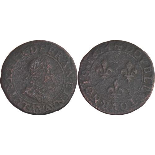 France - 1614 - Double Tournois - Corbeil (A) - Louis Xiii - Cgkl#386 - 09-026|Fs02b4