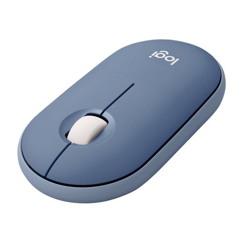 Logitech Pebble M350 - Souris - optique - 3 boutons - sans fil - 2.4 GHz, Bluetooth - récepteur sans fil USB - myrtille