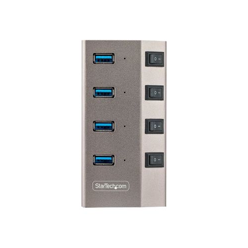 StarTech.com Hub USB-C Auto-Alimenté 4 Ports, USB-C vers USB-A, BC 1.2 - Concentrateur (hub) - 4 x USB 3.2 Gen 1 - de bureau