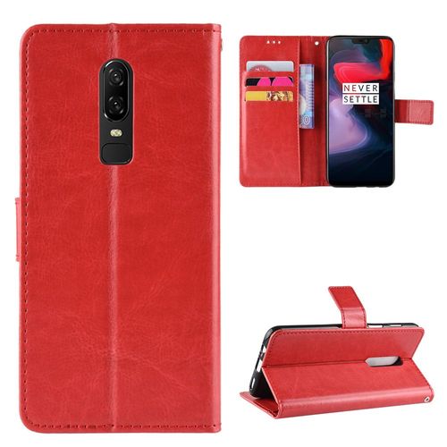 Coque Oneplus 6,Etui Pour Oneplus 6,Coque En Cuir Pour Oneplus 6,Convient A Etui La Oneplus 6,Rouge