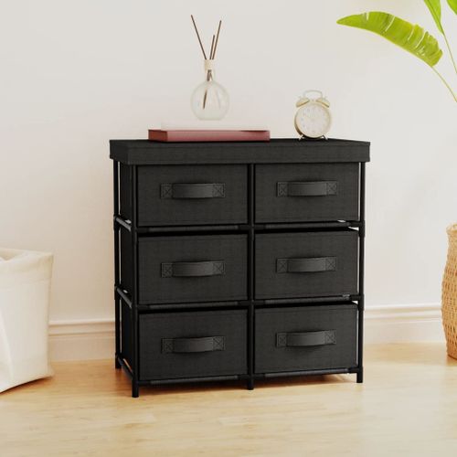 Vidaxl Armoire De Rangement Avec 6 Tiroirs 55x29x55 Cm Noir Acier