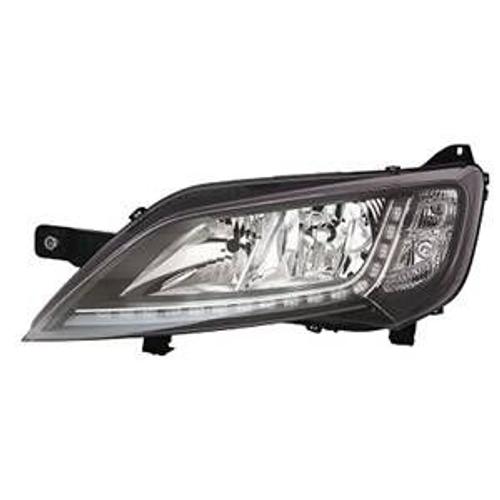 Phare Optique Avant Gauche Pour Fiat Ducato Iii Phase 2 Depuis 2014 , H7+H7, (Fond Noir) Feu Led