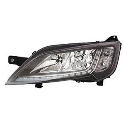 Phare Optique Avant Gauche Pour Fiat Ducato Camping-Car Iii Depuis 2014 , H7+H7, (Fond Noir) Led