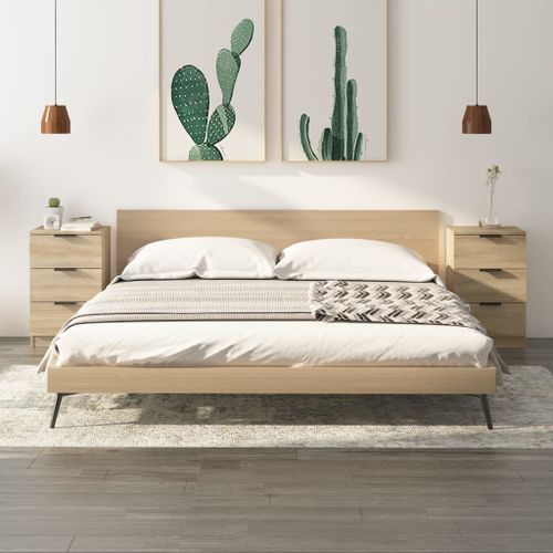 Vidaxl Tables De Chevet 2 Pcs Chêne Sonoma 40x36x65 Cm