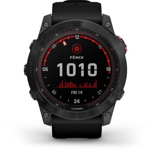 Garmin Fenix 7x Solar - 51 Mm - Gris Ardoise - Montre De Sport Avec Bracelet - Silicone - Noir - Taille Du Poignet : 127-210 Mm - Affichage 1.4" - 16 Go - Bluetooth, Wi-Fi, Ant+ - 96 G