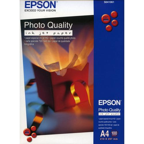 Epson Photo Quality Ink Jet Paper - Papier couché mat - blanc pur - A4 (210 x 297 mm) - 102 g/m² - 100 feuille(s) - pour Expression Home XP-245, 342, 442; Expression Premium XP-540; SureColor...