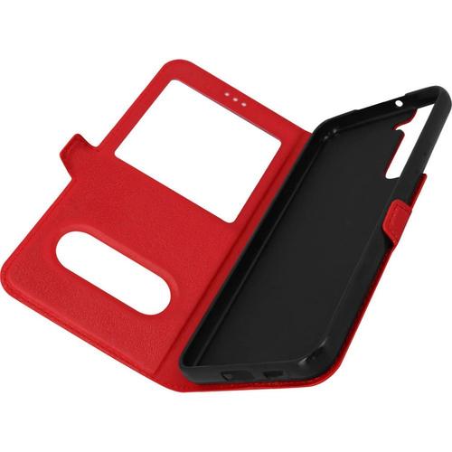 Etui Avizar Samsung S22 Plus Double Fenêtre Rouge