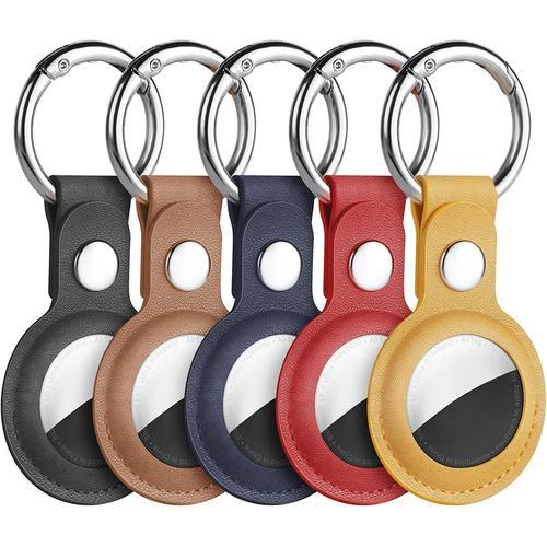 5 Pièces Airtag Étuis De Protection En Cuir Airtag Porte Clé Étui Anti-Rayures Portable Pour Airtags Housse De Protection Airtag Key Finder Pour Clés Enfants Animaux De Compagnie