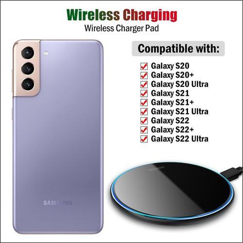 Chargeur sans fil Qi rapide 10W, pour Samsung Galaxy S20 S21 S22 Ultra Plus  FE + 5G, coque de t¿¿l¿¿phone, chargeur sans fil, lumi¿¿re respirante