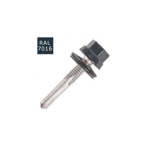 100 Vis pour bacs acier D. 5,5 mm L. 32 mm ZAMATOP-PR TH12 pour l'IPN - RAL 7016