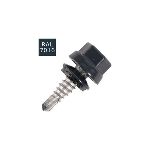 100 Vis pour bacs acier D. 6,3 mm L. 22 mm ZAMATOP-CR TH12 pour le couturage - RAL 7016