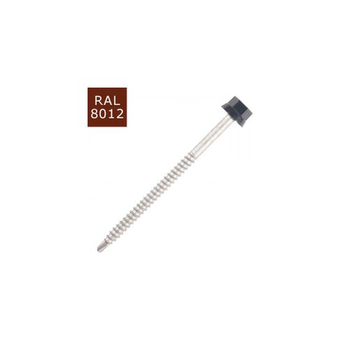100 Vis pour bacs acier D. 6,3 mm L. 150 mm ZAMATOP-W TH12 pour le bois - RAL 8012