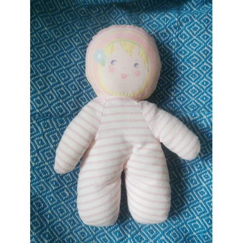 Petit Doudou Poupée Chiffon Rose Rayé Grelot Rayé Corolle Vintage