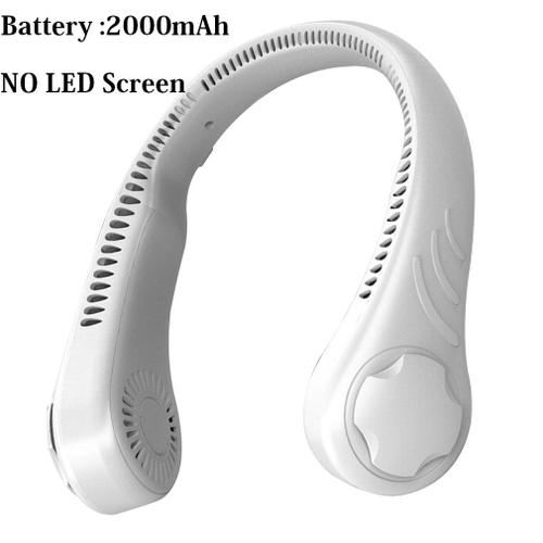 Blanc 2000mah - Ventilateur de cou suspendu Portable sans lame, ventilateur  personnel sans feuilles, Rechargeable par USB, Mini collier