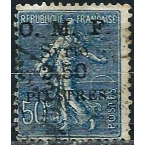 Syrie, Occupation Francaise 1923, Beau Timbre Yvert 97, Semeuse Lignee 50c. Bleu Ciel, Surchargee "O.M.F. Syrie 2.50 Piastres", Obliteree, Tbe.