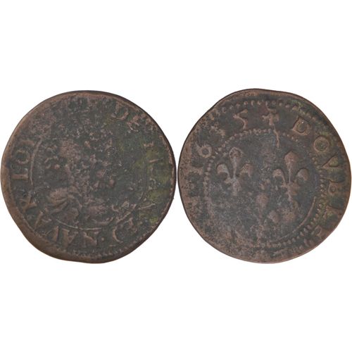 France - 1635 - Double Tournois Lorrain Type 7 - Stenay - Louis Xiii - Rare R3 - Cgkl#536a - 09-048|Fs02d9