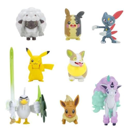 8 Figurines Battle Pokémon Bandai Pikachu. Evoli. Moumouton. Farfuret. Voltoutou. Palarticho. Ponyta. Morpeko - Pkw0185
