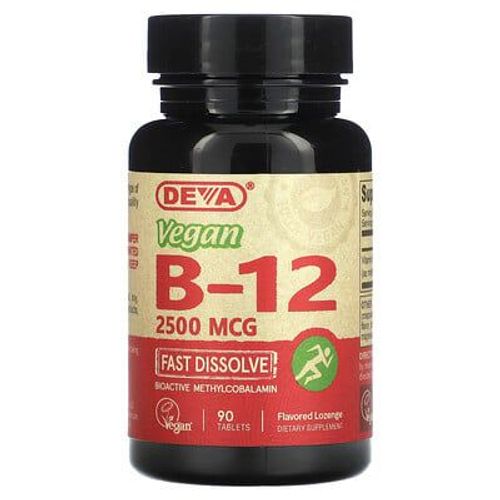 Deva, Vitamine B12 Végétarienne, Dissolution Rapide, 2500 ?g, 90 Comprimés 